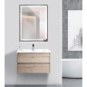 Зеркало BELBAGNO KRAFT SPC-KRAFT-700-900-LED-TCH-WARM-NERO в алюминиевой раме со встроенным светильником, 700x32x900 мм
