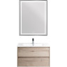 Зеркало BELBAGNO KRAFT SPC-KRAFT-700-900-LED-TCH-WARM-NERO в алюминиевой раме со встроенным светильником, 700x32x900 мм