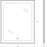Зеркало BELBAGNO KRAFT SPC-KRAFT-700-900-LED-TCH-WARM-NERO в алюминиевой раме со встроенным светильником, 700x32x900 мм