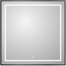 Зеркало BELBAGNO KRAFT SPC-KRAFT-900-800-LED-TCH-WARM-NERO в алюминиевой раме со встроенным светильником, 900x32x800 мм