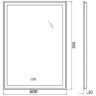 Зеркало BELBAGNO SPC-GRT-600-800-LED-3000K-TCH-WARM с встроенным светильником