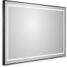 Зеркало BELBAGNO SPC-KRAFT-1000-800-LED-TCH-WARM-NERO в алюминиевой раме со встроенным светильником, сенсорным выключателем и подогревом, 1000x32x800