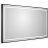 Зеркало BELBAGNO SPC-KRAFT-1400-800-LED-TCH-WARM-NERO в алюминиевой раме со встроенным светильником, сенсорным выключателем и подогревом, 1400x32x800