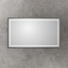 Зеркало BELBAGNO SPC-KRAFT-1400-800-LED-TCH-WARM-NERO в алюминиевой раме со встроенным светильником, сенсорным выключателем и подогревом, 1400x32x800
