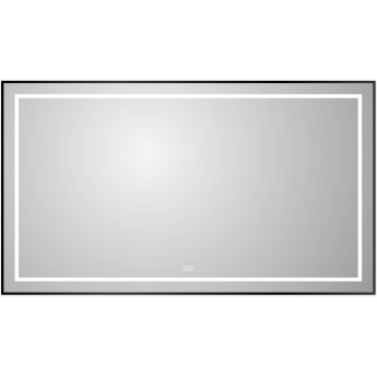 Зеркало BELBAGNO SPC-KRAFT-1400-800-LED-TCH-WARM-NERO в алюминиевой раме со встроенным светильником, сенсорным выключателем и подогревом, 1400x32x800