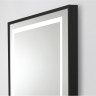 Зеркало BELBAGNO SPC-KRAFT-1400-800-LED-TCH-WARM-NERO в алюминиевой раме со встроенным светильником, сенсорным выключателем и подогревом, 1400x32x800