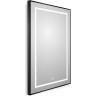 Зеркало BELBAGNO SPC-KRAFT-500-800-LED-TCH-WARM-NERO в алюминиевой раме со встроенным светильником, сенсорным выключателем и подогревом, 500x32x800
