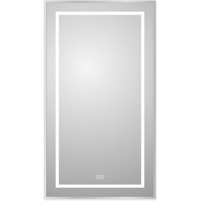Зеркало BELBAGNO SPC-KRAFT-500-900-LED-TCH-WARM в алюминиевой раме со встроенным светильником, сенсорным выключателем и подогревом, 500x32x900