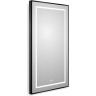 Зеркало BELBAGNO SPC-KRAFT-500-900-LED-TCH-WARM-NERO в алюминиевой раме со встроенным светильником, сенсорным выключателем и подогревом, 500x32x900
