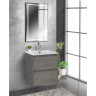 Зеркало BELBAGNO SPC-KRAFT-500-900-LED-TCH-WARM-NERO в алюминиевой раме со встроенным светильником, сенсорным выключателем и подогревом, 500x32x900
