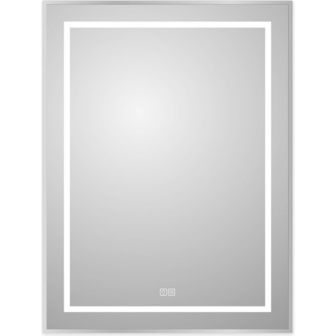 Зеркало BELBAGNO SPC-KRAFT-600-800-LED-TCH-WARM в алюминиевой раме со встроенным светильником, сенсорным выключателем и подогревом, 600x32x800