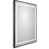 Зеркало BELBAGNO SPC-KRAFT-600-800-LED-TCH-WARM-NERO в алюминиевой раме со встроенным светильником, сенсорным выключателем и подогревом, 600x32x800