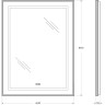 Зеркало BELBAGNO SPC-KRAFT-600-800-LED-TCH-WARM-NERO в алюминиевой раме со встроенным светильником, сенсорным выключателем и подогревом, 600x32x800