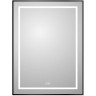 Зеркало BELBAGNO SPC-KRAFT-600-800-LED-TCH-WARM-NERO в алюминиевой раме со встроенным светильником, сенсорным выключателем и подогревом, 600x32x800