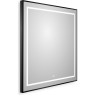 Зеркало BELBAGNO SPC-KRAFT-700-800-LED-TCH-WARM-NERO в алюминиевой раме со встроенным светильником, сенсорным выключателем и подогревом, 700x32x900