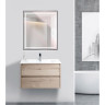 Зеркало BELBAGNO SPC-KRAFT-700-800-LED-TCH-WARM-NERO в алюминиевой раме со встроенным светильником, сенсорным выключателем и подогревом, 700x32x900