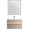 Зеркало BELBAGNO SPC-KRAFT-700-800-LED-TCH-WARM-NERO в алюминиевой раме со встроенным светильником, сенсорным выключателем и подогревом, 700x32x900