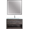 Зеркало BELBAGNO SPC-KRAFT-800-800-LED-TCH-WARM-NERO в алюминиевой раме со встроенным светильником, сенсорным выключателем и подогревом, 800x32x800